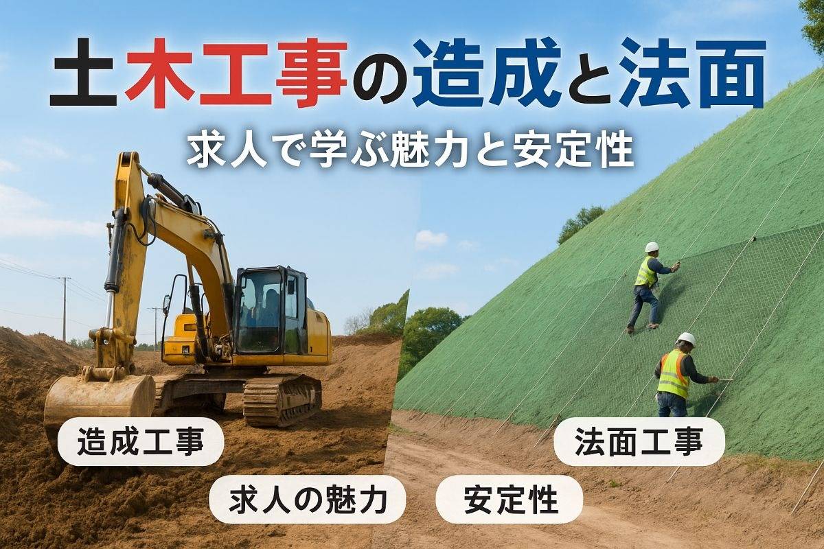 土木工事の造成と法面の違いとは？求人で学ぶ魅力と安定性