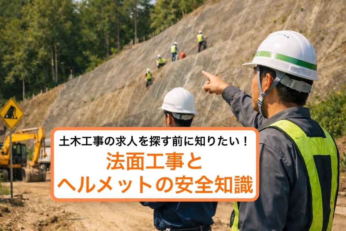 土木工事の求人を探す前に知りたい！法面工事とヘルメットの安全知識