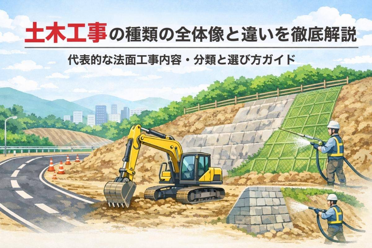 土木工事の種類の全体像と違いを徹底解説｜代表的な法面工事内容・分類と選び方ガイド