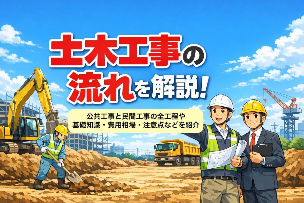 土木工事の流れを解説！―公共工事と民間工事の全工程や基礎知識・費用相場・注意点などを紹介