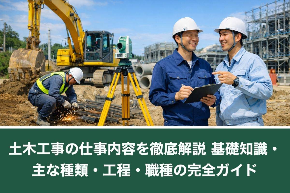 土木工事の仕事内容を徹底解説｜基礎知識・主な種類・工程・職種の完全ガイド